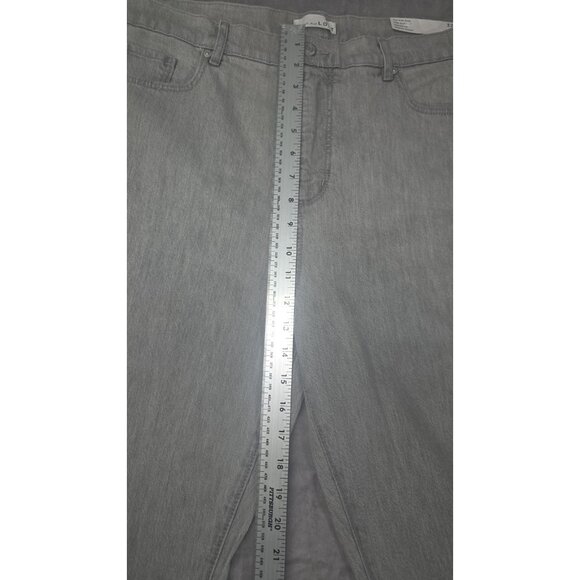 LOFT The Kick Crop High Rise Regular Fit Grey Wash Denim Jeans Size 32. HL12 - Picture 8 of 8